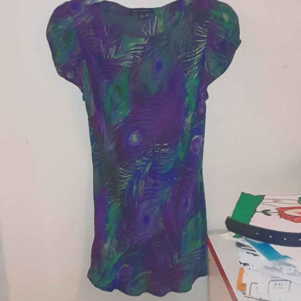 Blouse with pretty peacock feathers